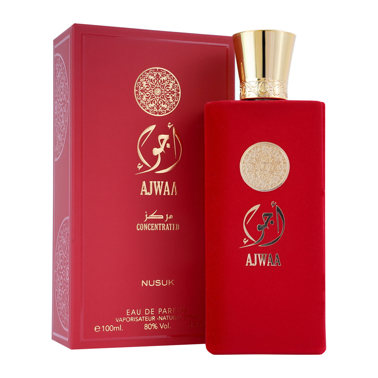 Ajwaa Murakaz Concentred — Nusuk Coffret et flacon Ajwaa Murakaz Concentred de Nusuk, parfum oriental disponible chez Maison HKM a Casablanca