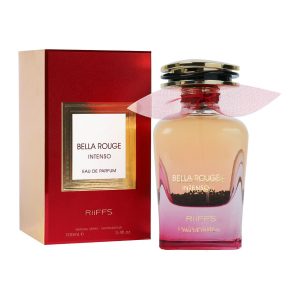 Coffret et flacon Bella Rouge Intenso de Riiffs, parfum oriental disponible chez Maison HKM a Casablanca