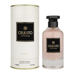 Coffret et flacon Celesto Intense de Riiffs, parfum oriental disponible chez Maison HKM a Casablanca