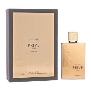 Coffret et flacon Exclusive Prive Gold de Riiffs, parfum oriental disponible chez Maison HKM a Casablanca