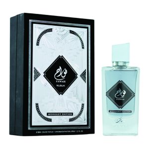 Coffret et flacon Fawah Midnight de Nusuk, parfum oriental disponible chez Maison HKM a Casablanca