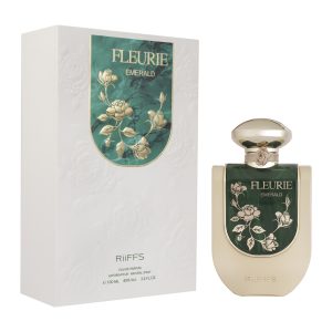 Coffret et flacon Fleurie d'Emerald de Riiffs, parfum oriental disponible chez Maison HKM a Casablanca