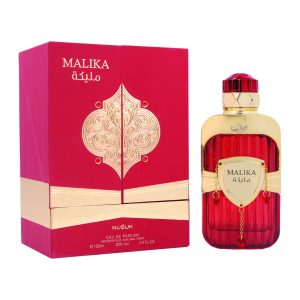 Coffret et flacon Malika Pour Femme de Nusuk, parfum oriental disponible chez Maison HKM a Casablanca