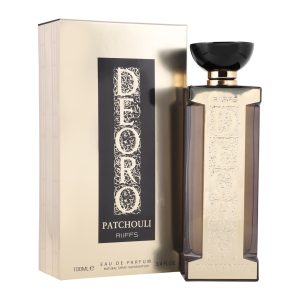 Coffret et flacon Patchouli De Oro de Riiffs, parfum oriental disponible chez Maison HKM a Casablanca