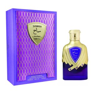 Coffret et flacon Samah Amethyst de Riiffs, parfum oriental disponible chez Maison HKM a Casablanca