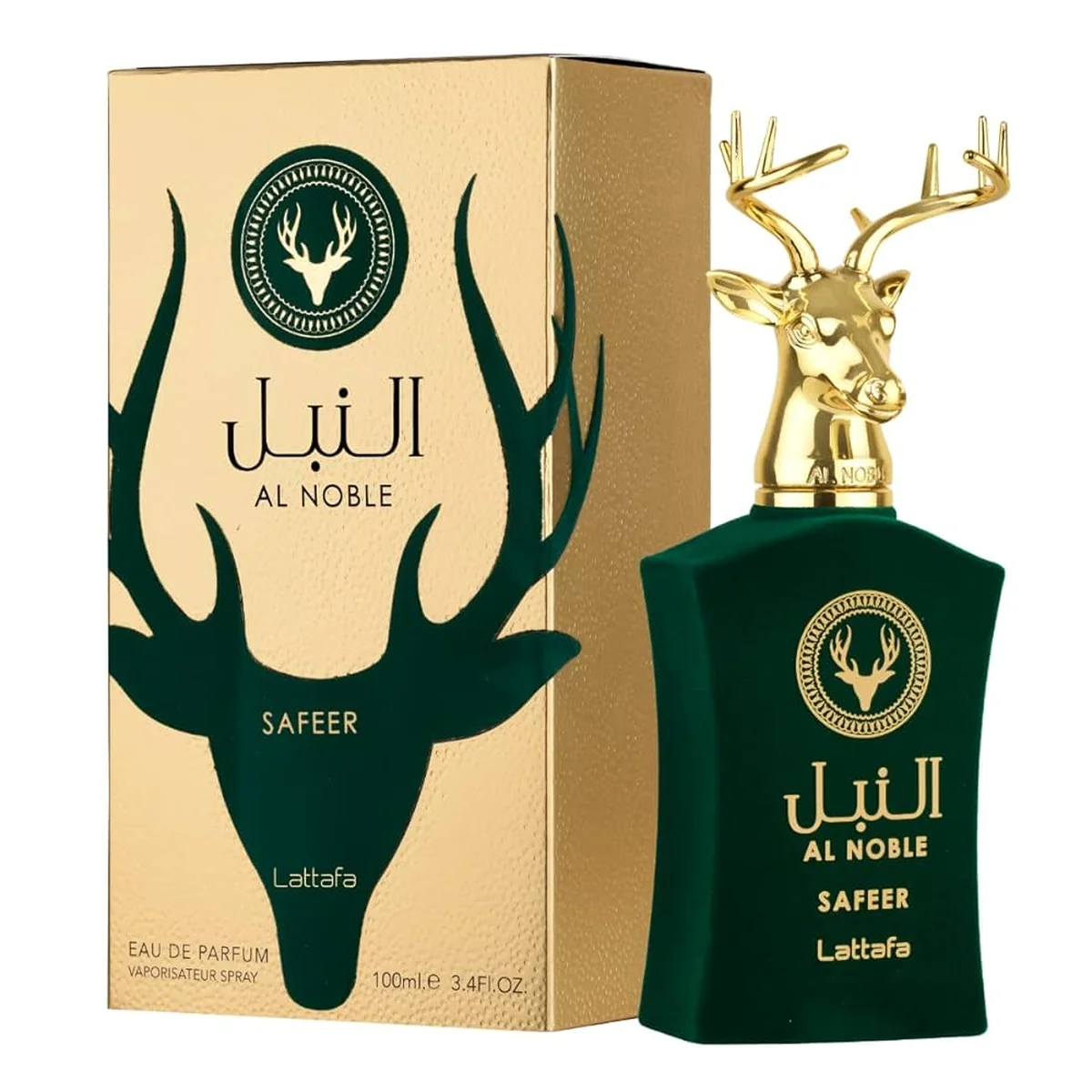Al Noble Safeer de Lattafa – vue 2 Al Noble Safeer de Lattafa, flacon et coffret