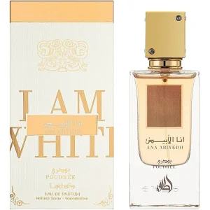 Ana Abiyedh Poudree de Lattafa, flacon et coffret 60 ml