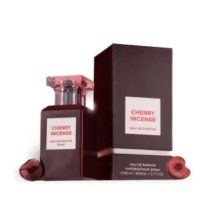 Cherry Incense de Fragrance World, flacon et coffret 80 ml