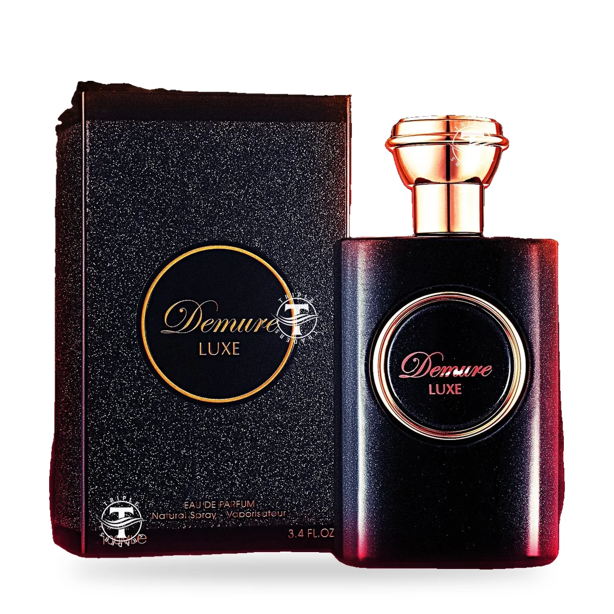 Demure Luxe de Fragrance World – Eau de Parfum 100 ml Demure Luxe de Fragrance World, flacon et coffret 100 ml