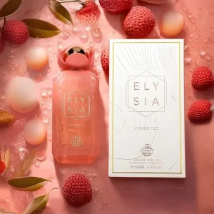Elysia Lychee Fizz de Fragrance World, flacon et coffret