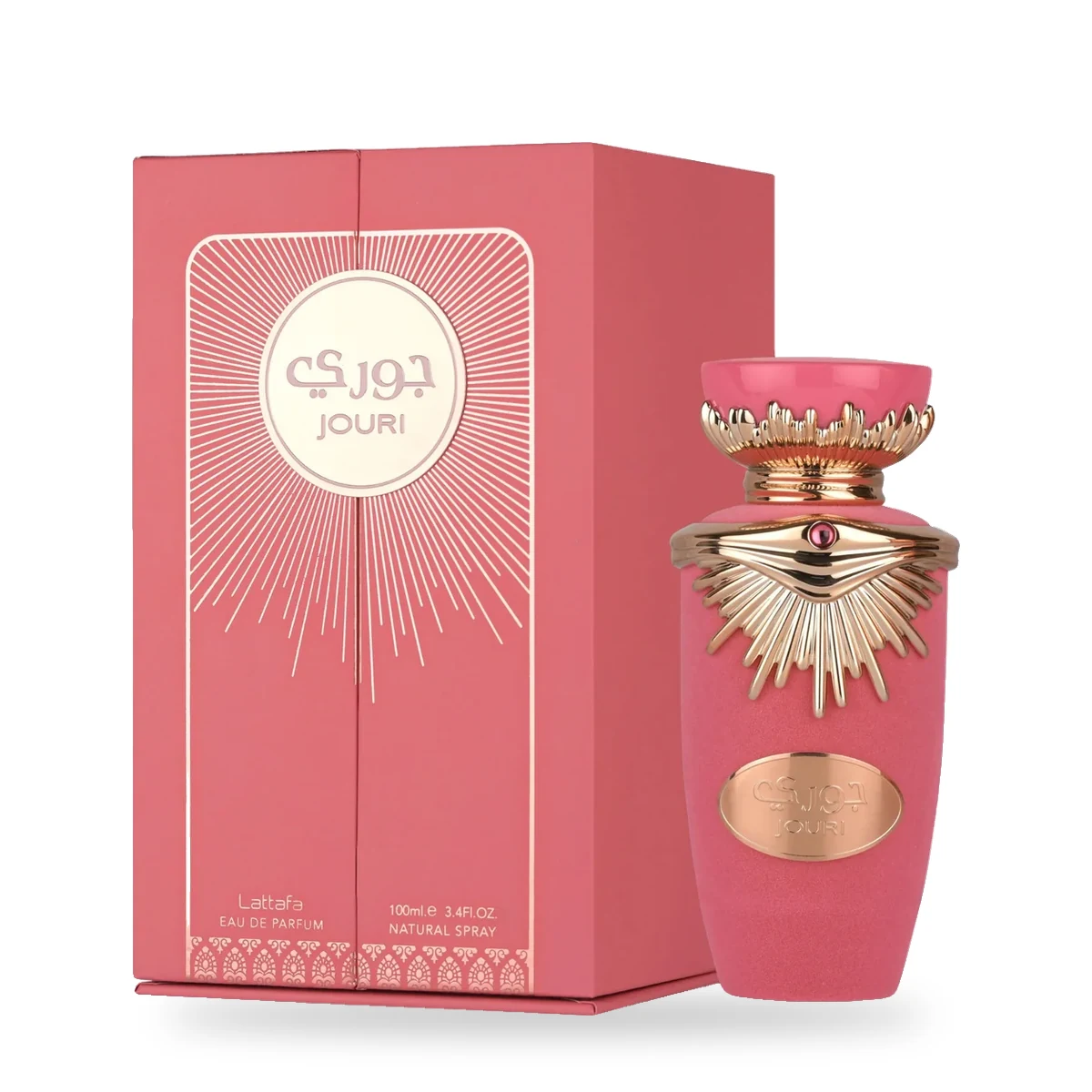Jouri de Lattafa – Eau de Parfum 100 ml Jouri de Lattafa, flacon et coffret 100 ml
