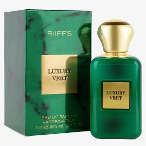 Coffret et flacon Luxury Vert de Riiffs, parfum disponible chez Maison HKM a Casablanca