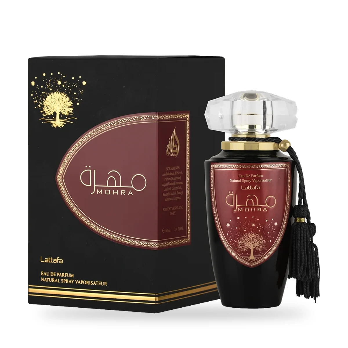 Mohra de Lattafa – Eau de Parfum 100 ml Mohra de Lattafa, flacon et coffret 100 ml