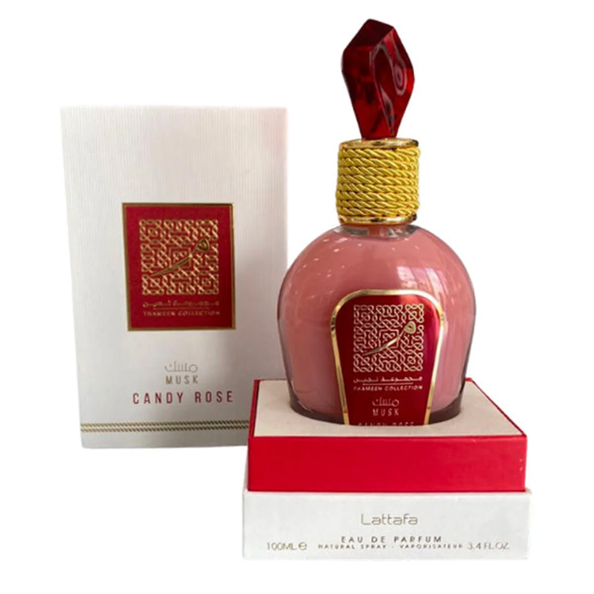 Musk Candy Rose de Lattafa Musk Candy Rose de Lattafa, flacon et coffret 100 ml