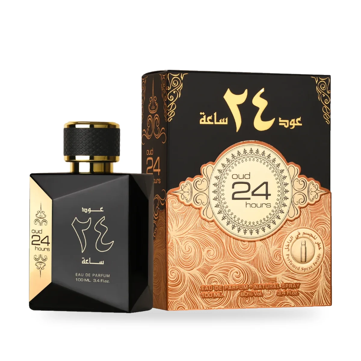 Oud 24 Hours d'Ard Al Zaafaran – Eau de Parfum 100 ml Oud 24 Hours d'Ard Al Zaafaran, flacon et coffret 100 ml