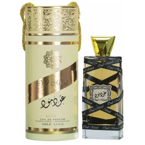 Oud Mood de Lattafa, flacon et coffret
