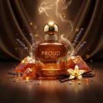 Proud of You Amber de Fragrance World, mise en scène