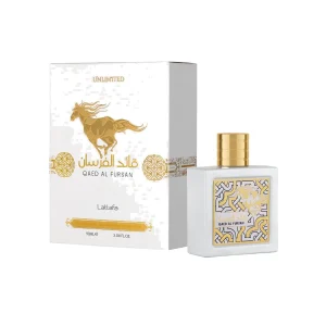 Qaed Al Fursan Unlimited de Lattafa, flacon et coffret 100 ml