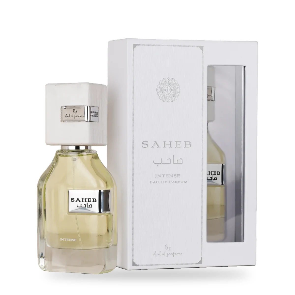 Saheb Intense d'Ard Al Zaafaran – Eau de Parfum 70 ml Saheb Intense d'Ard Al Zaafaran, flacon et coffret 70 ml